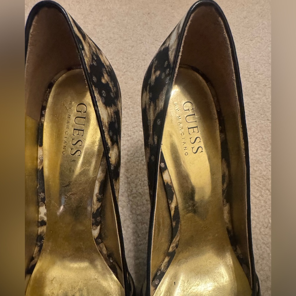Guess Black and Leopard Print Heels - Picture 3 of 5